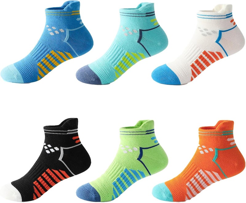 Zumou Kids Athletic Ankle Socks Low Cut Heel Tab for Youth Big Boys Hiking Socks - Image 1